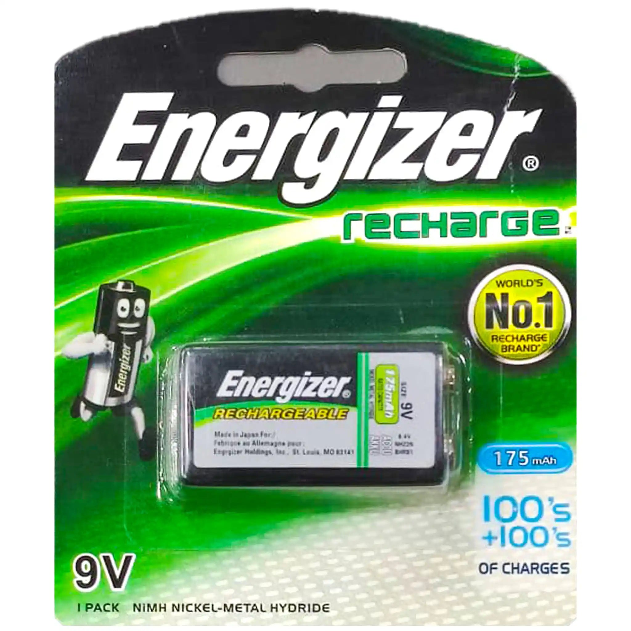 Energizer Rechargeable Battery 9V 175 MAh - Saleemi Book Depot in pakistan