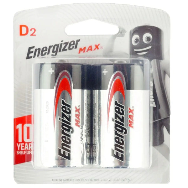 Energizer Max D2 1.5V Batterries 2Pc Pack