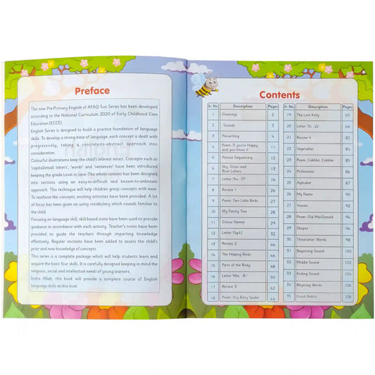 English Primer A Nursery SNC KPK Afaq Sun Series - Saleemi Book Depot in pakistan