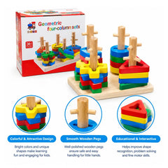 Geometric Four-Column Sorting and Stacking Toy