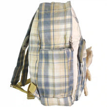 Girls Bag with Check Print and Teddy Toy