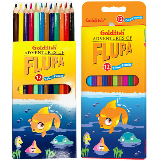 Gold Fish Flupa 12 Colour Pencil Large - Saleemi Book Depot in pakistan