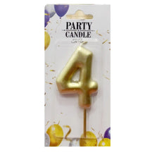 Golden Birthday Cake Age Topper Candle