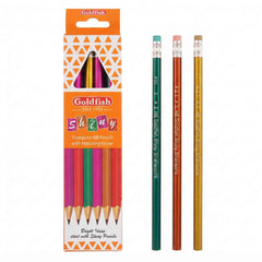 Goldfish Triangular HB Pencils with Erasers GF1900CB 12Pcs Pack