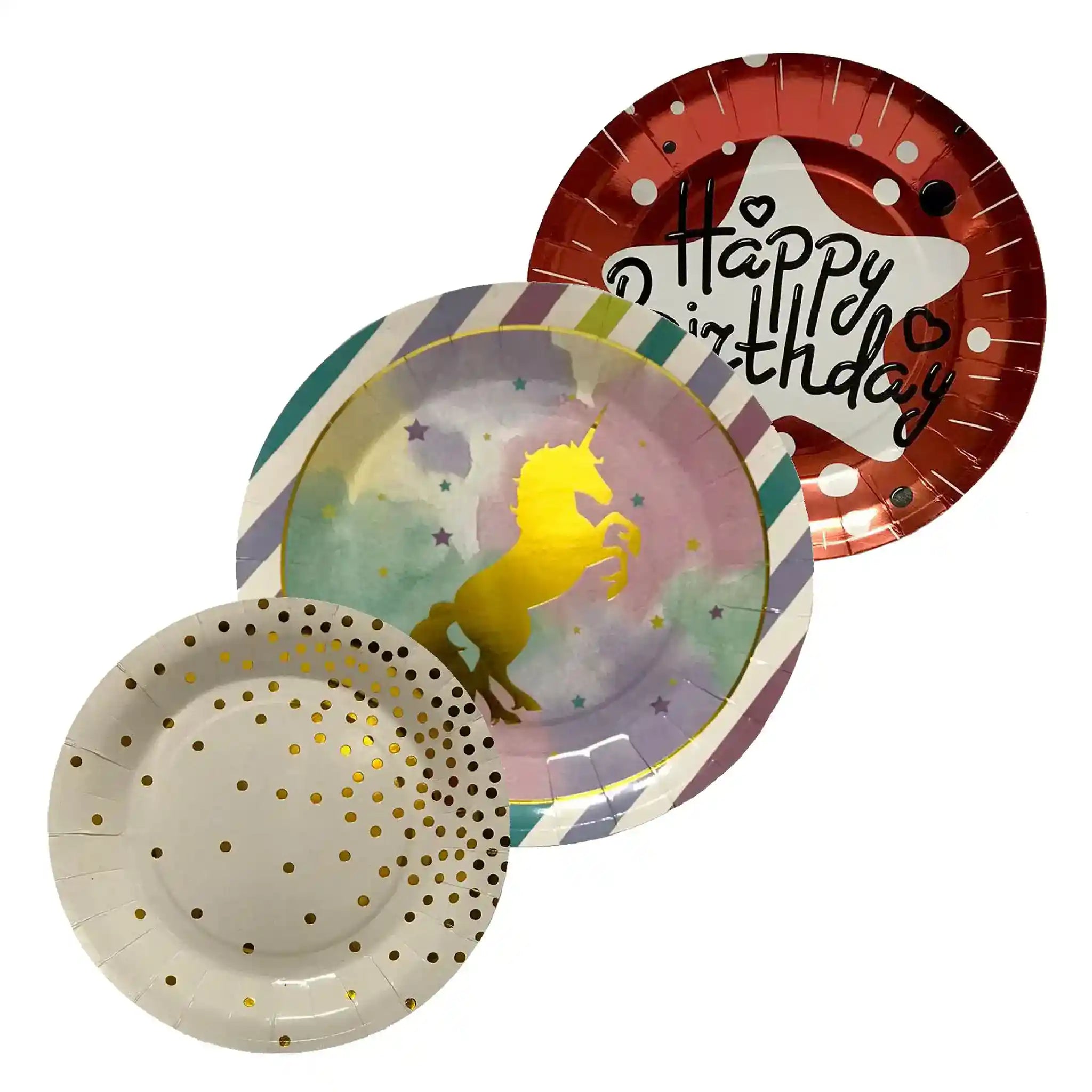 Happy birthday printed disposable plates 10pcs Pack - Saleemi Book Depot in pakistan