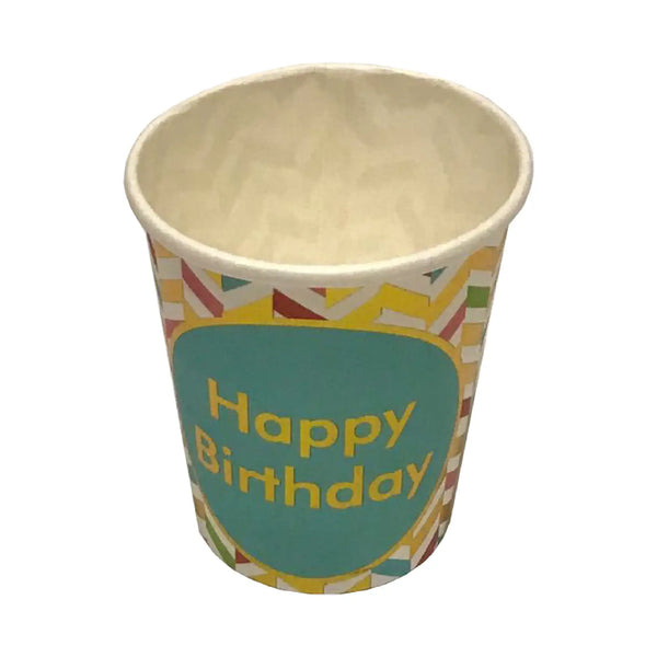Happy Birthday Printed Disposable Paper Cups 10pcs Pack