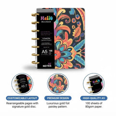 Hello Life is Good A5 Discbound Notebook