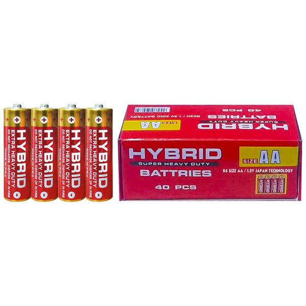 Hybrid Extra Heavy Duty Batteries R6 AA 1.5v 4Pc Pack