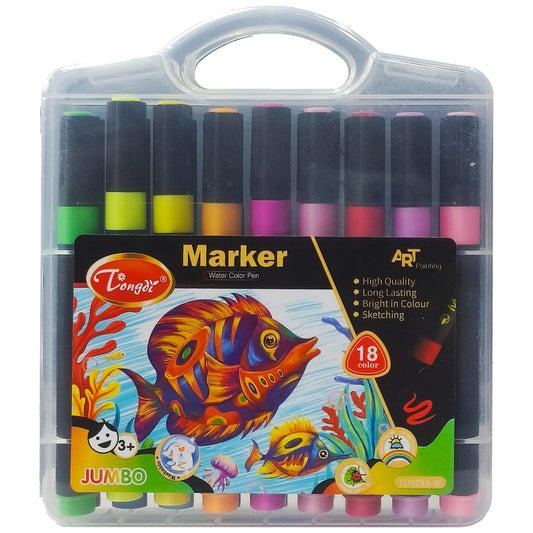 Jumbo Water Colour Marker Pen 18pcs TD8299-18 - Saleemi Book Depot 
