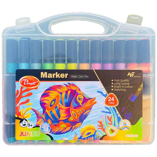 Jumbo Water Colour Marker Pen 24PCS TD8299-24 - Saleemi Book Depot 