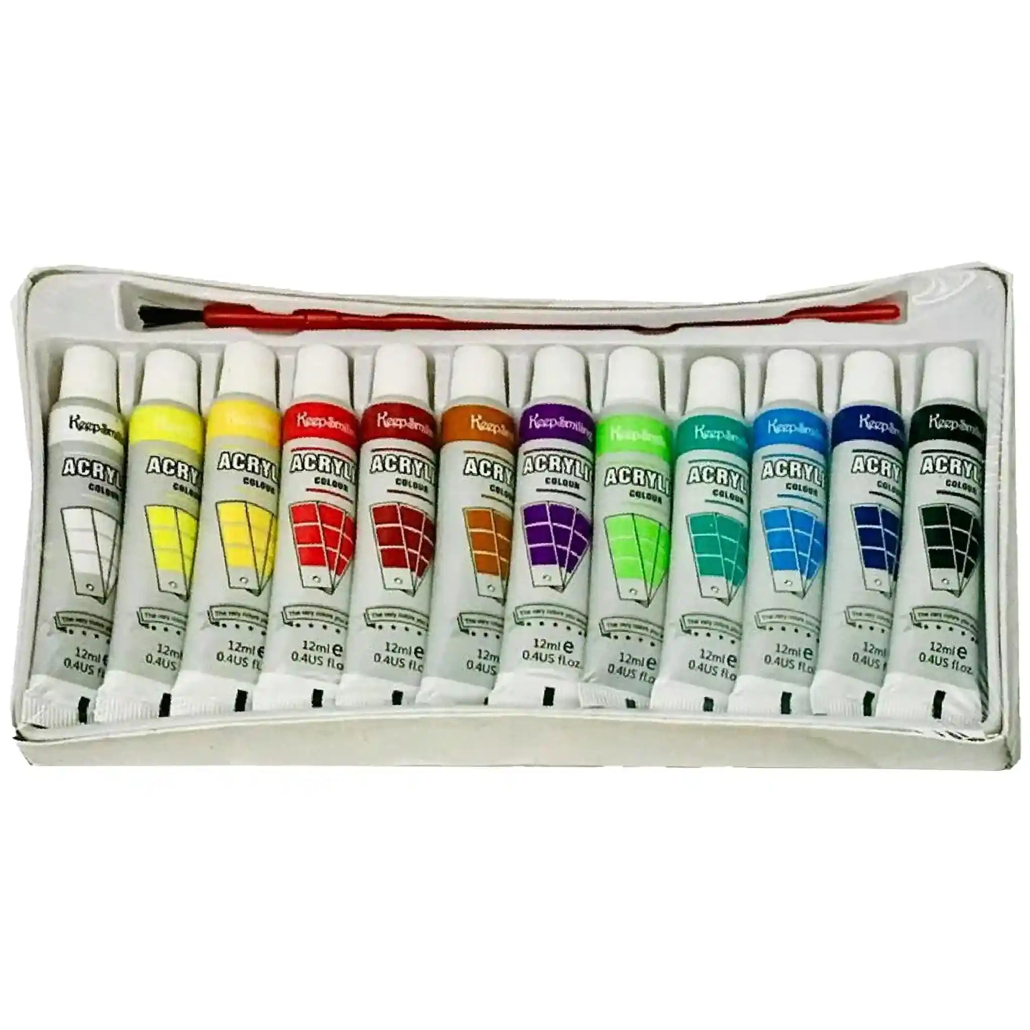 Keep Smiling Acrylic Colours 12pcs Pack 12ml Tube - Saleemi Book Depot in pakistan