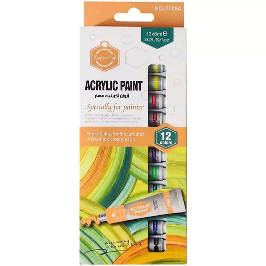 Keep Smiling Acrylic Colours 12pcs Pack 6ml Tube - Saleemi Book Depot 