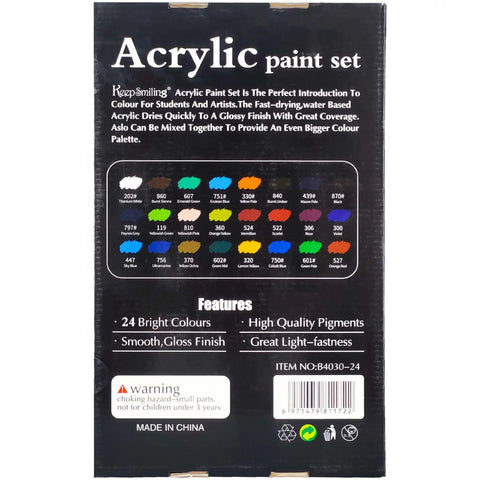 Keep Smiling Acrylic Paint Set 24Pcs x30ml - Saleemi Book Depot in pakistan