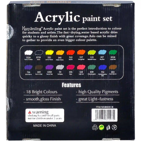 Keep Smiling Acrylic Paint Set 36Pcs B4030-36 - Saleemi Book Depot in pakistan