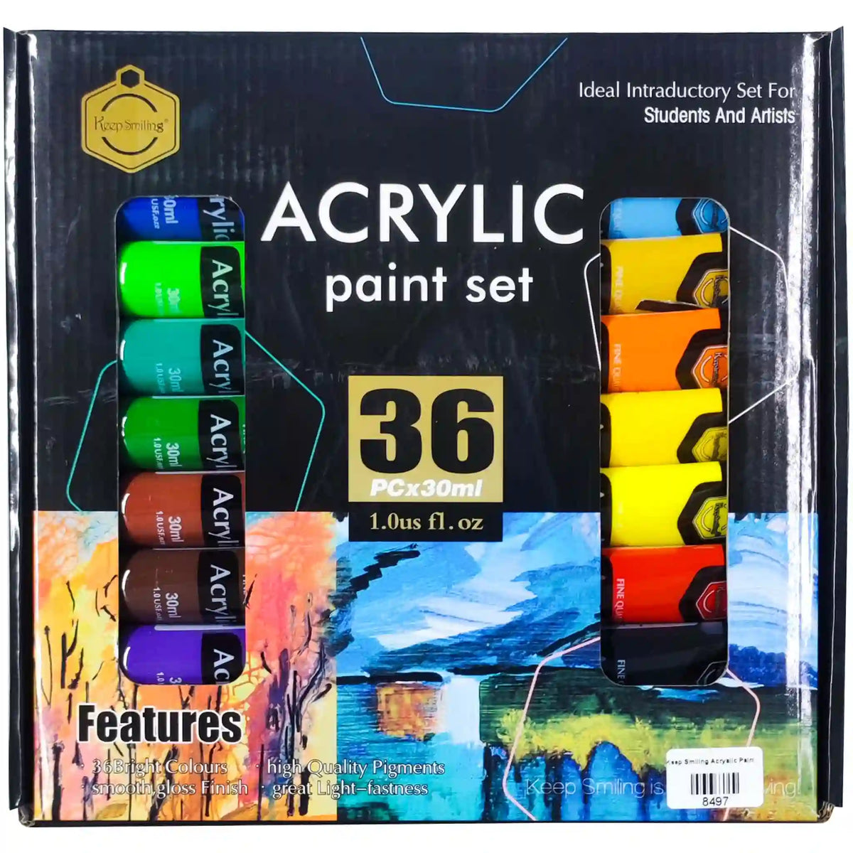 Keep Smiling Acrylic Paint Set 36Pcs B4030-36 - Saleemi Book Depot in pakistan