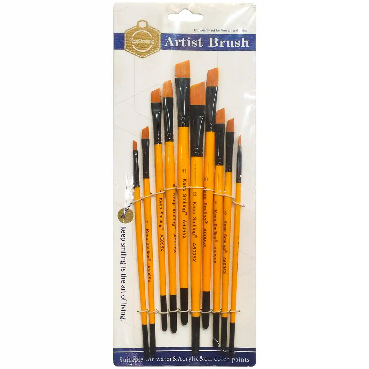 Keep Smiling Angle Brush Set 10pcs A6095X - Saleemi Book Depot 