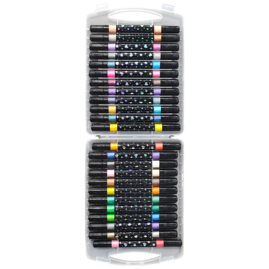 Keep Smiling Glitter Tip Markers 24PCS 48 Colors GTM24 - Saleemi Book Depot 