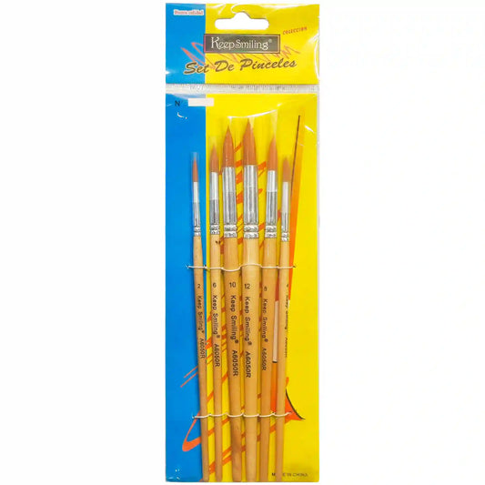 Keep Smiling Paint Brush Set 6PCS Art No A6050X - Saleemi Book Depot 