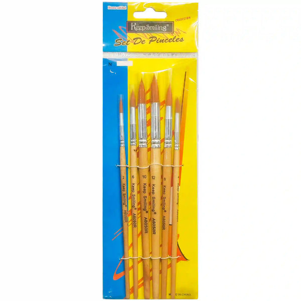 Keep Smiling Paint Brush Set 6PCS Art No A6050X - Saleemi Book Depot 