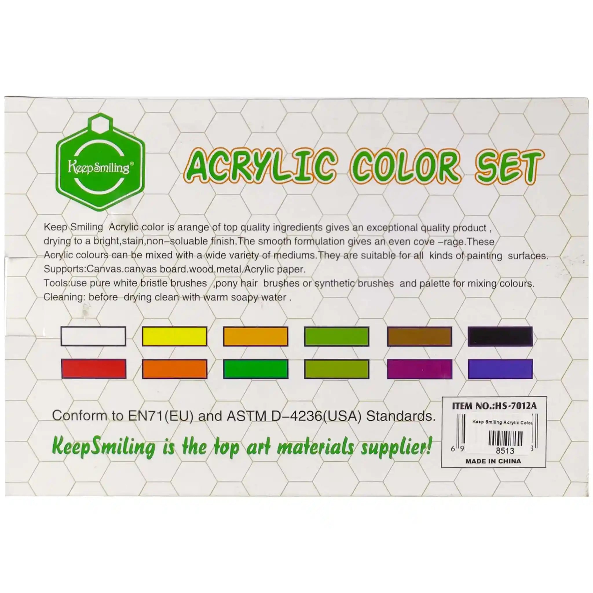 KeepSmiling Acrylic 12 Color HS7012A - Saleemi Book Depot in pakistan