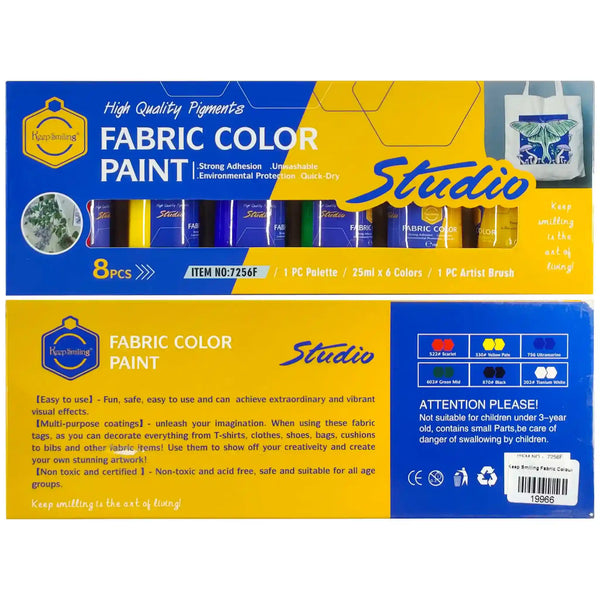 Keep Smiling Fabric Color Paint 7256F 8pcs