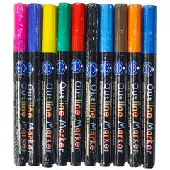Keep Smiling Outline Markers LBK 0001 10PCS