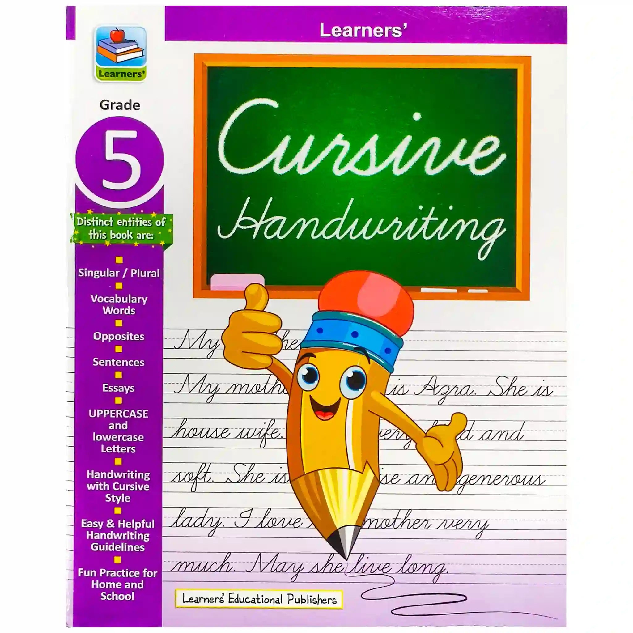 Learner Cursive Handwriting Book For Class 5 Rabia Books - Saleemi Book Depot in pakistan