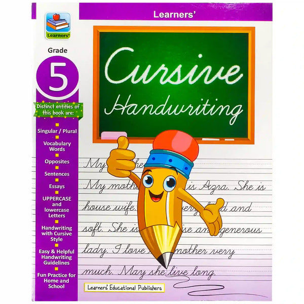 Learner Cursive Handwriting Book For Class 5 Rabia Books