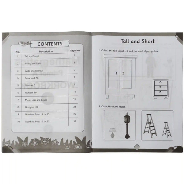 Math Primer Nursery WB 1 SNC Afaq Sun Series - Saleemi Book Depot in pakistan