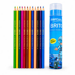 Mercury 12 Colour Pencil Brito Full Plastic