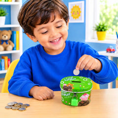 Mini Oval Metal Lockable Money Box for Kids