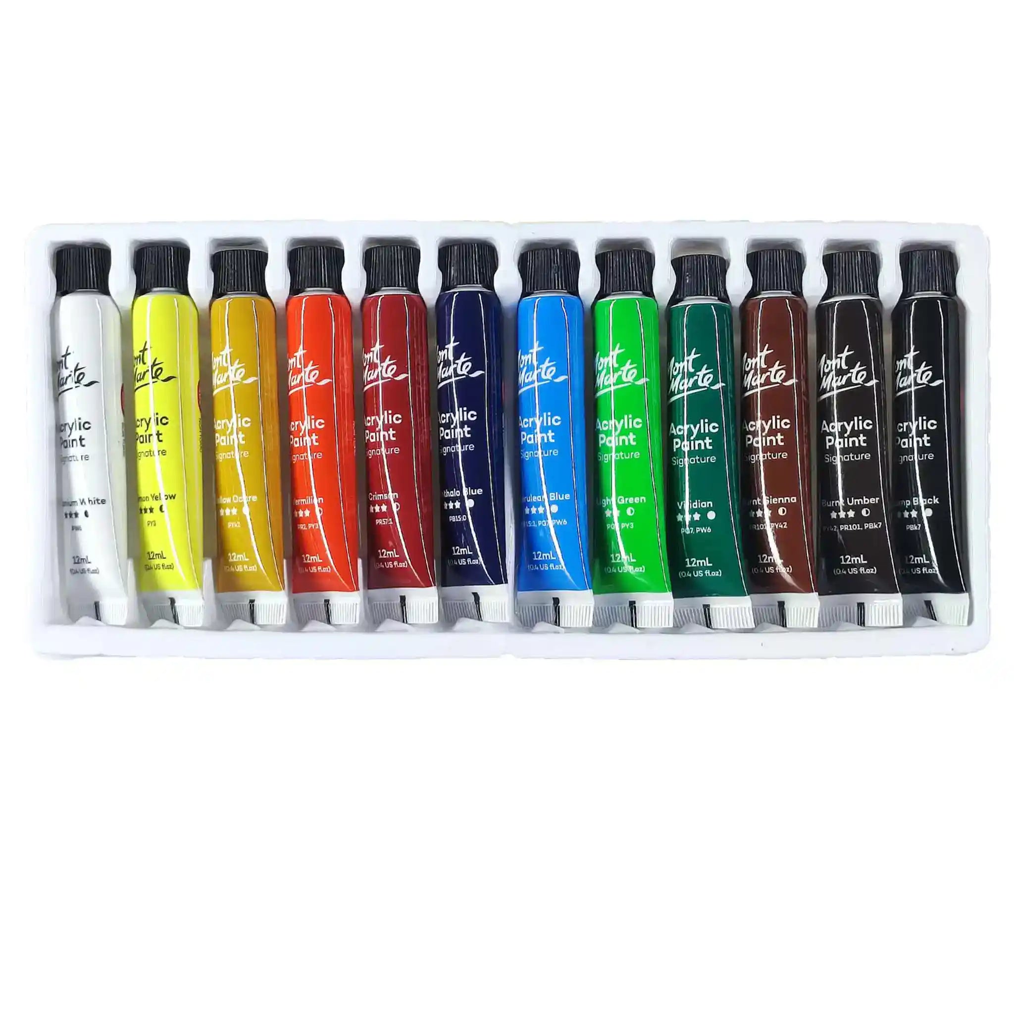 Mont Marte Acrylic Paints Signature 12pcs Set 81788 - Saleemi Book Depot in pakistan