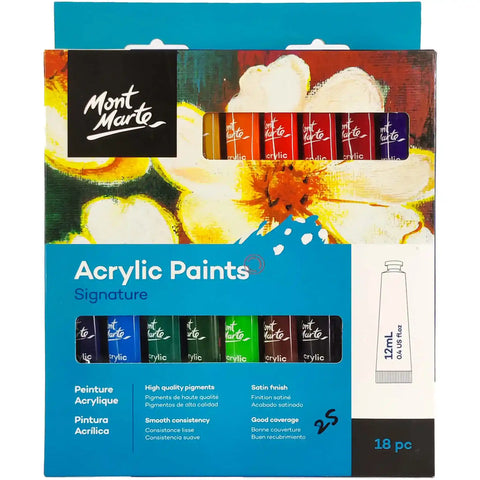 Mont Marte Acrylic Paints Signature Set of 18 12ml - Saleemi Book Depot in pakistan