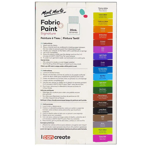 Mont Marte Fabric Paint 20ml Piece - Saleemi Book Depot in pakistan