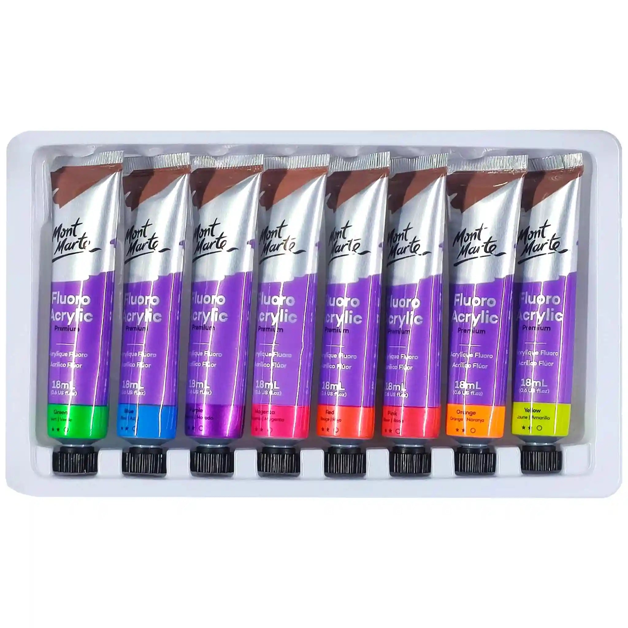 Mont Marte Flouro Acrylic Intro Premium 8pcs Set 81749 - Saleemi Book Depot in pakistan