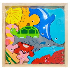 Montessori-Style 3D Wooden Shape Matching Puzzle
