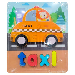 Montessori-inspired 3D wooden spelling puzzles
