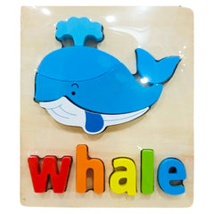 Montessori-inspired 3D wooden spelling puzzles