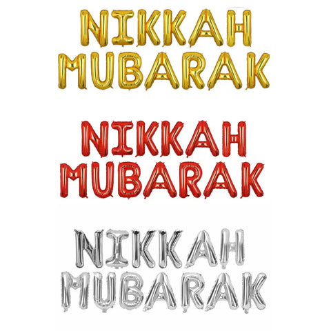 Nikkah Mubarak Foil Balloon Set - Saleemi Book Depot in pakistan