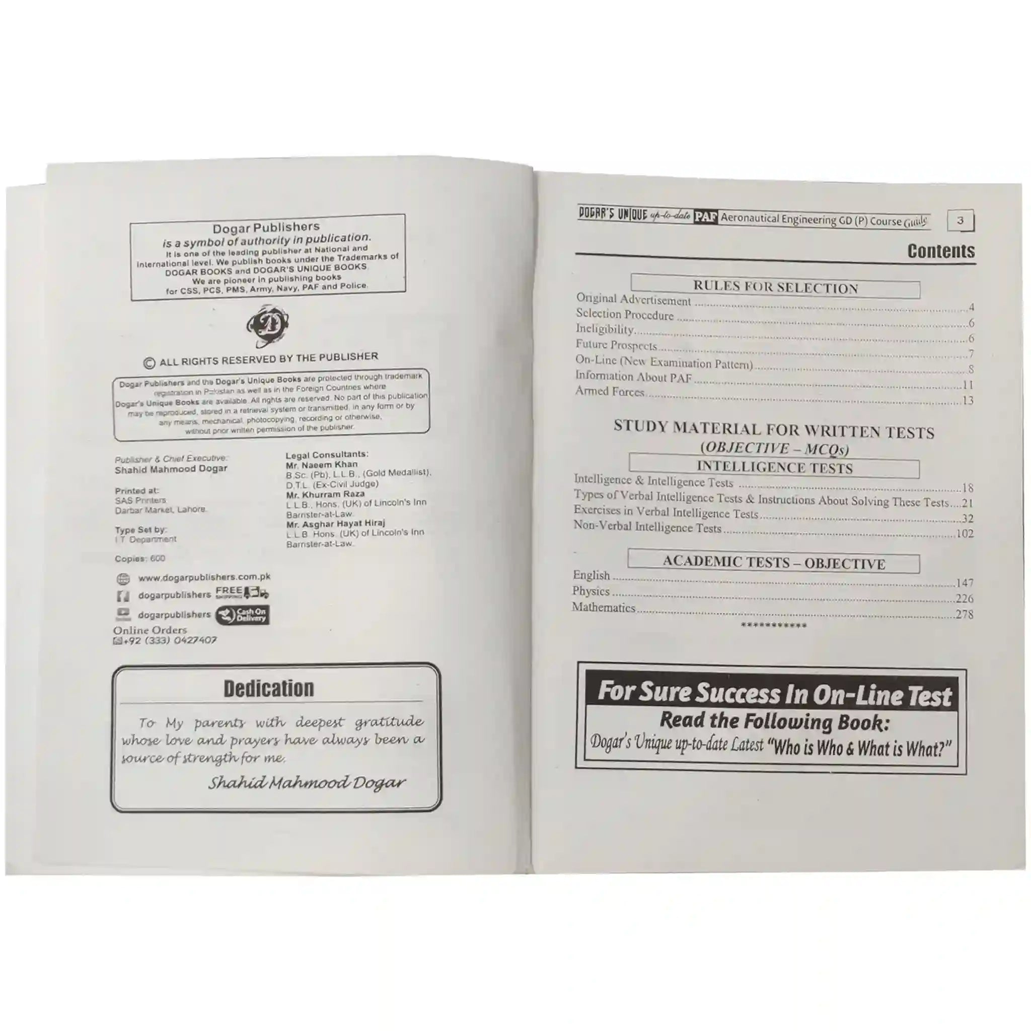 PAF GD Pilot Course Guide - Saleemi Book Depot in pakistan