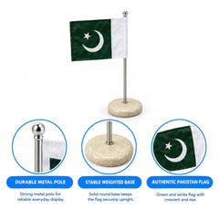 Pakistan Table Flag Marble Podium