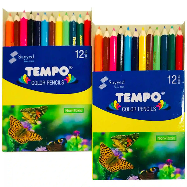 Piano Tempo 12 Colour Pencils Half Card