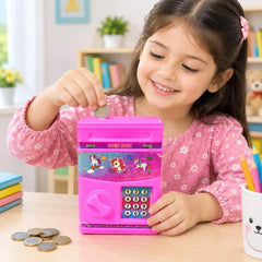 Pink Electronic Unicorn Piggy Bank and Toy Safe Box