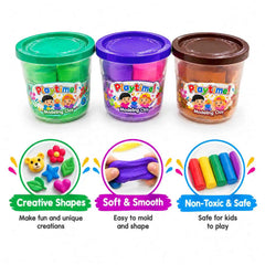 Playtime Modeling Clay Tubs 3 Pcs Set