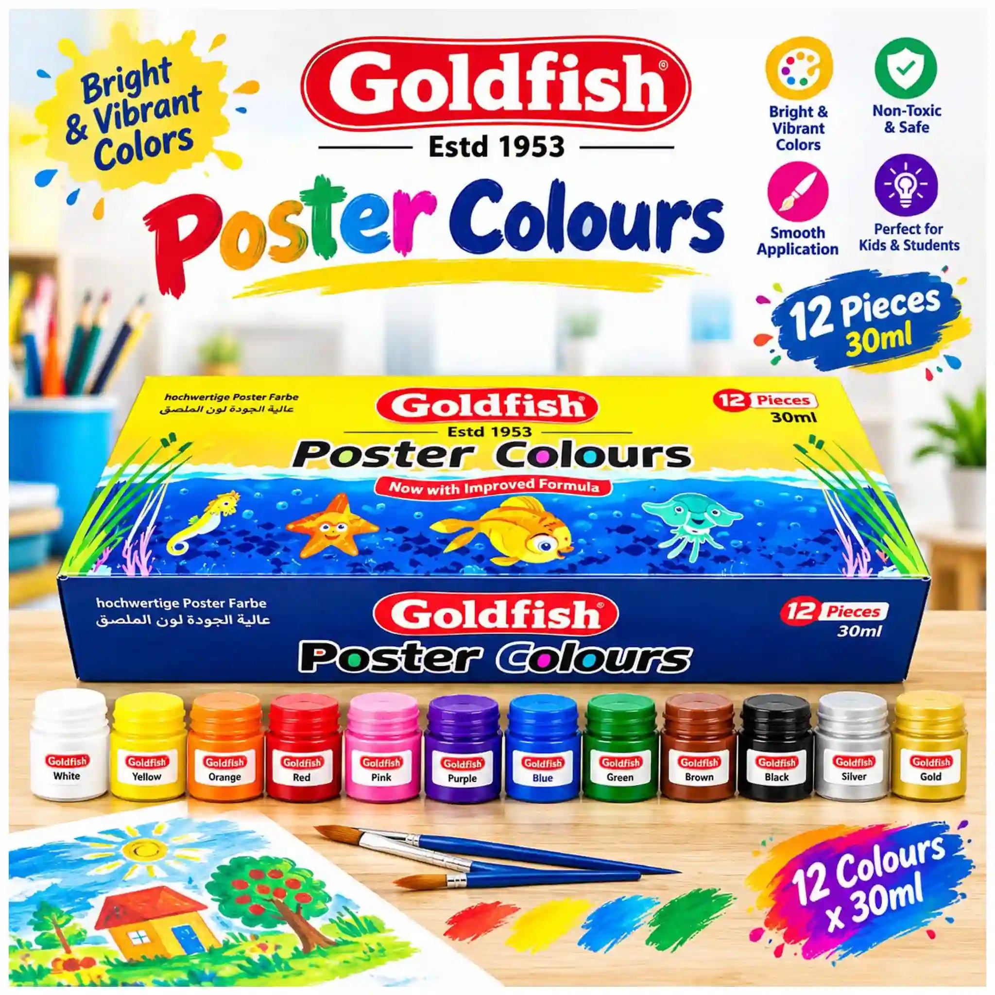 Poster Colour 30ml Pack of 12 G 12PC CB Goldfish