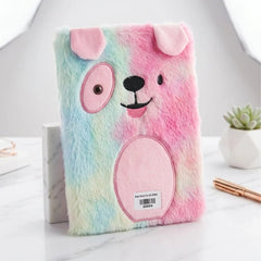 Puppy Dog Fluffy Soft Plush Diary Note Book