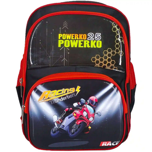 Racing Bike Printed School Bag - Saleemi Book Depot 