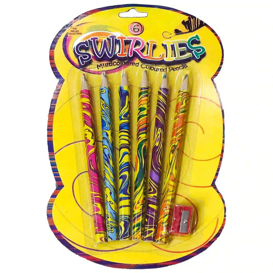 Swirlies Rainbow Colour Pencils 6pcs - Saleemi Book Depot 