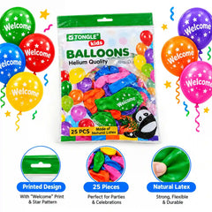 Tongle Kids Party Balloons Welcome Print & Star Pattern Edition