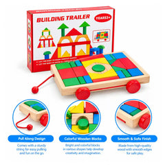 Tooky Toys Mini Block and Roll building trailer toy